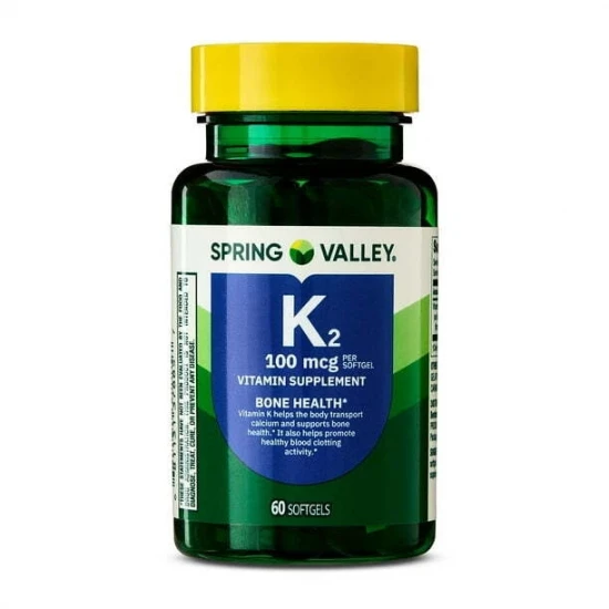 کپسول ویتامین K2 اسپرینگ والی 100 میلی گرم